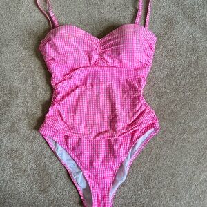 Lilly Pulitzer Pink Layne Gingham One Piece NWOT